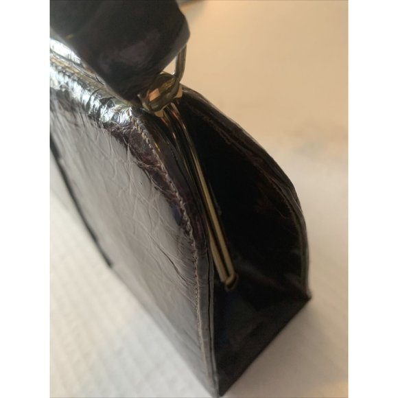 VTG 60's Womens Bellestone Bag Brown Crocodile Alligator Exotic Skin Pur… - Picture 8 of 9